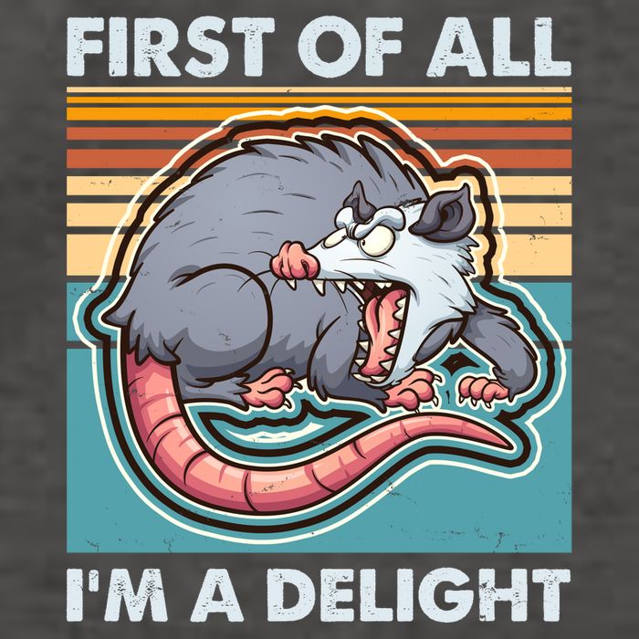 Funny First Of All Im A Delight Screaming Opossum Vector Backpack