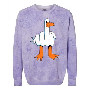 Funny Finger Of Disagree Swan Colorblast Crewneck Sweatshirt