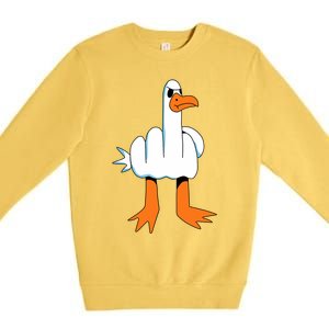 Funny Finger Of Disagree Swan Premium Crewneck Sweatshirt