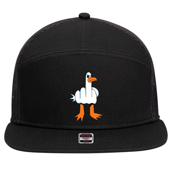 Funny Finger Of Disagree Swan 7 Panel Mesh Trucker Snapback Hat