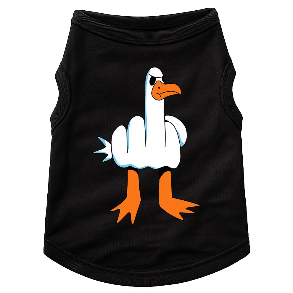 Funny Finger Of Disagree Swan Doggie Tank