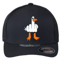 Funny Finger Of Disagree Swan Flexfit Unipanel Trucker Cap