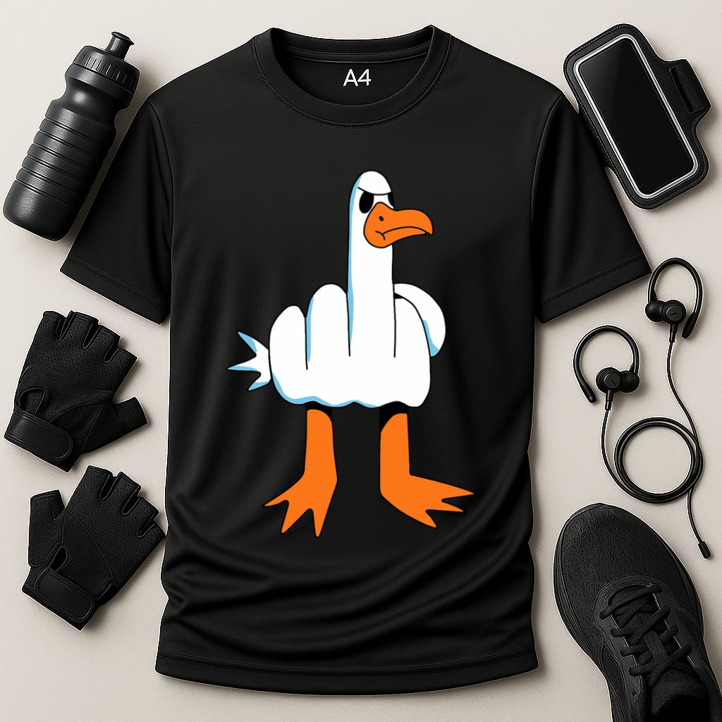 Funny Finger Of Disagree Swan Performance Shirt