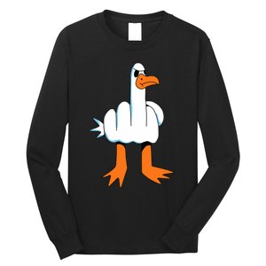 Funny Finger Of Disagree Swan Long Sleeve Shirt