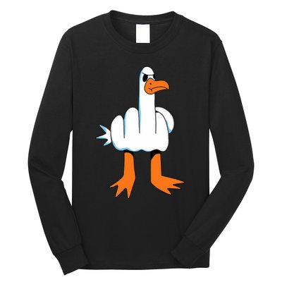 Funny Finger Of Disagree Swan Long Sleeve Shirt