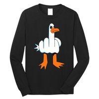 Funny Finger Of Disagree Swan Long Sleeve Shirt