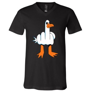 Funny Finger Of Disagree Swan V-Neck T-Shirt