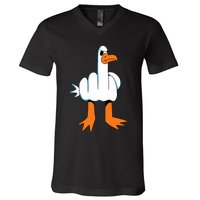Funny Finger Of Disagree Swan V-Neck T-Shirt