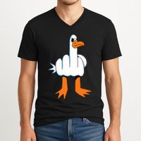 Funny Finger Of Disagree Swan V-Neck T-Shirt