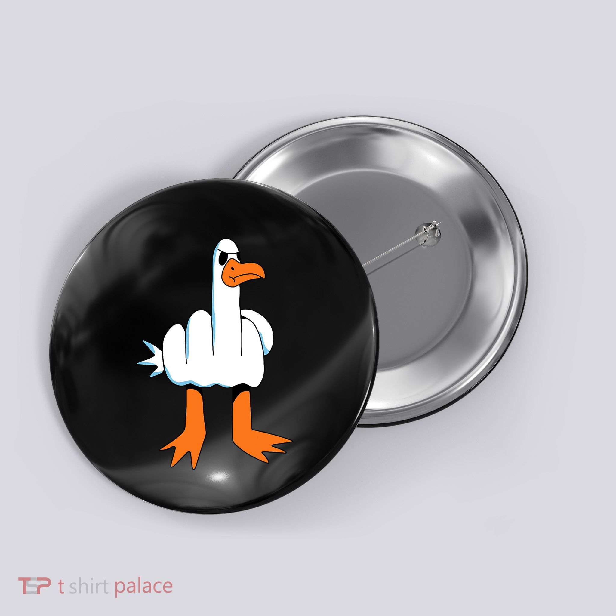 Funny Finger Of Disagree Swan Button
