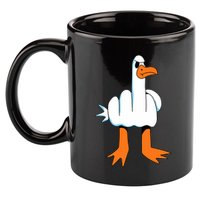 Funny Finger Of Disagree Swan 11oz C Handle Ceramic Mug