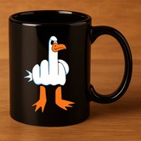 Funny Finger Of Disagree Swan 11oz C Handle Ceramic Mug