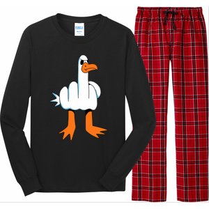 Funny Finger Of Disagree Swan Long Sleeve Pajama Set