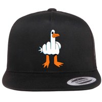 Funny Finger Of Disagree Swan Flat Bill Trucker Hat