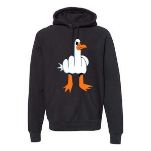 Funny Finger Of Disagree Swan Premium Hoodie