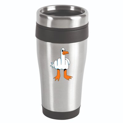 Funny Finger Of Disagree Swan 16oz Travel Tumbler
