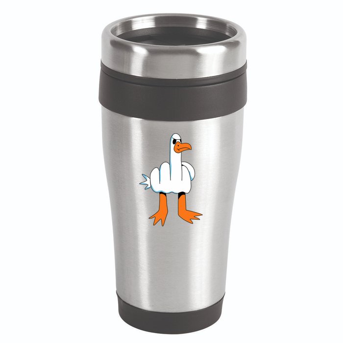 Funny Finger Of Disagree Swan 16oz Travel Tumbler