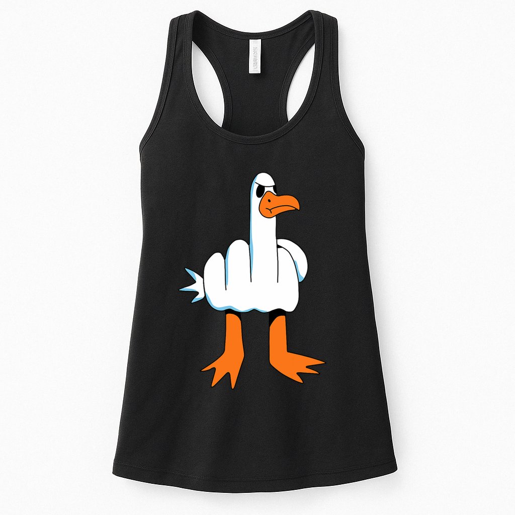 Funny Finger Of Disagree Swan Womens Tank Top