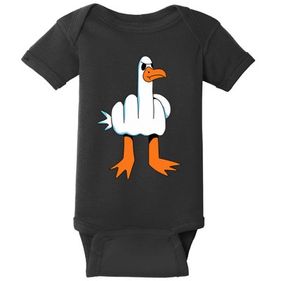 Funny Finger Of Disagree Swan Baby Bodysuit