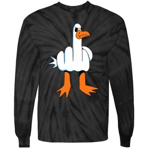 Funny Finger Of Disagree Swan Tie-Dye Long Sleeve Shirt