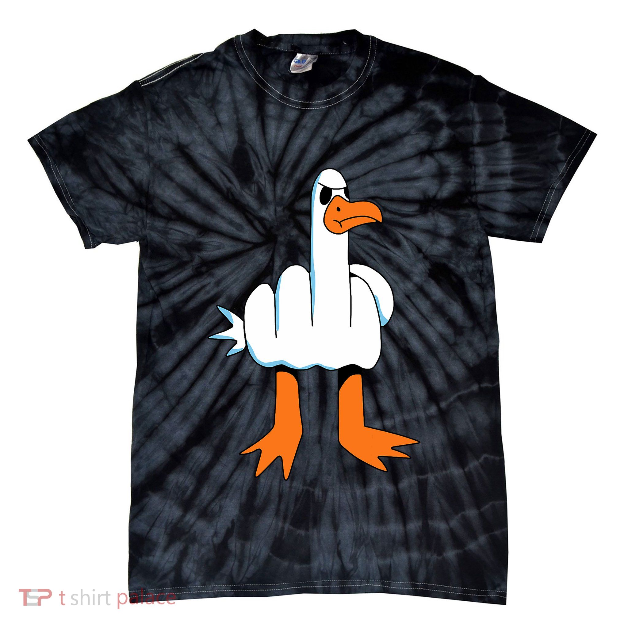 Funny Finger Of Disagree Swan Tie-Dye T-Shirt