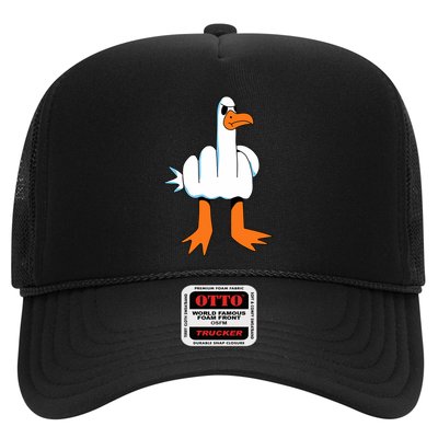 Funny Finger Of Disagree Swan Trucker Hat