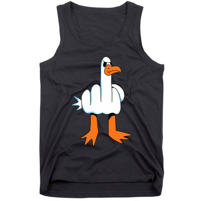 Funny Finger Of Disagree Swan Tank Top