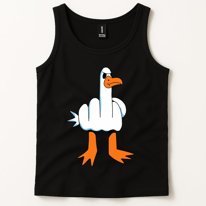 Funny Finger Of Disagree Swan Tank Top