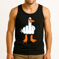 Funny Finger Of Disagree Swan Tank Top