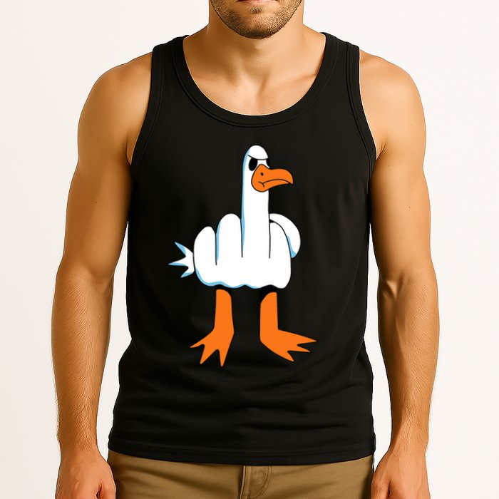 Funny Finger Of Disagree Swan Tank Top