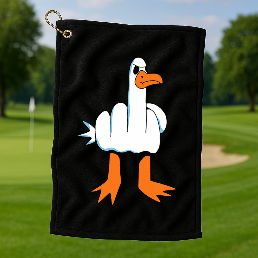 Funny Finger Of Disagree Swan Golf Towel