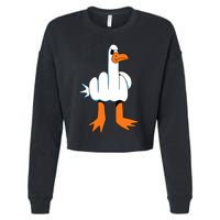 Funny Finger Of Disagree Swan Cropped Pullover Crew
