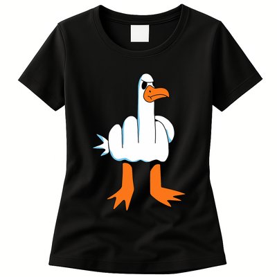 Funny Finger Of Disagree Swan Womens T-Shirt