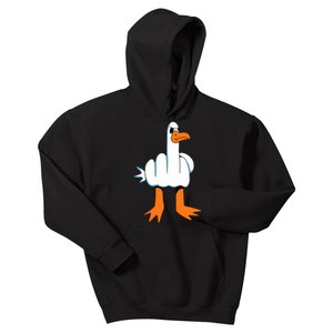 Funny Finger Of Disagree Swan Kids Hoodie