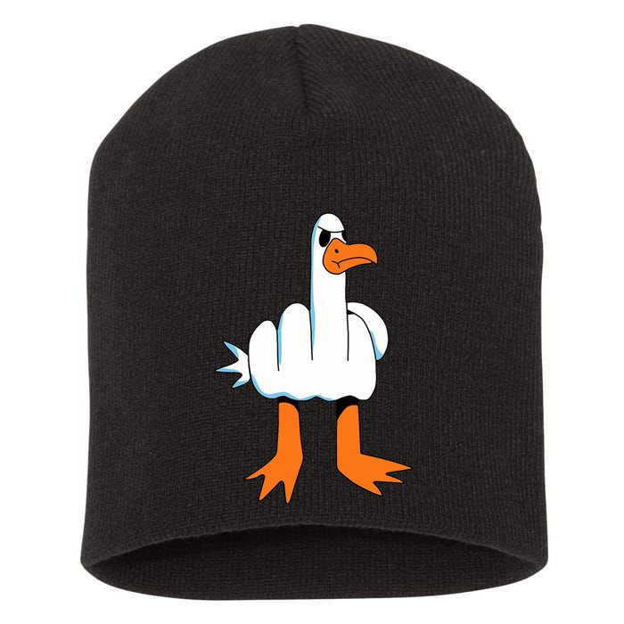 Funny Finger Of Disagree Swan Short Acrylic Beanie