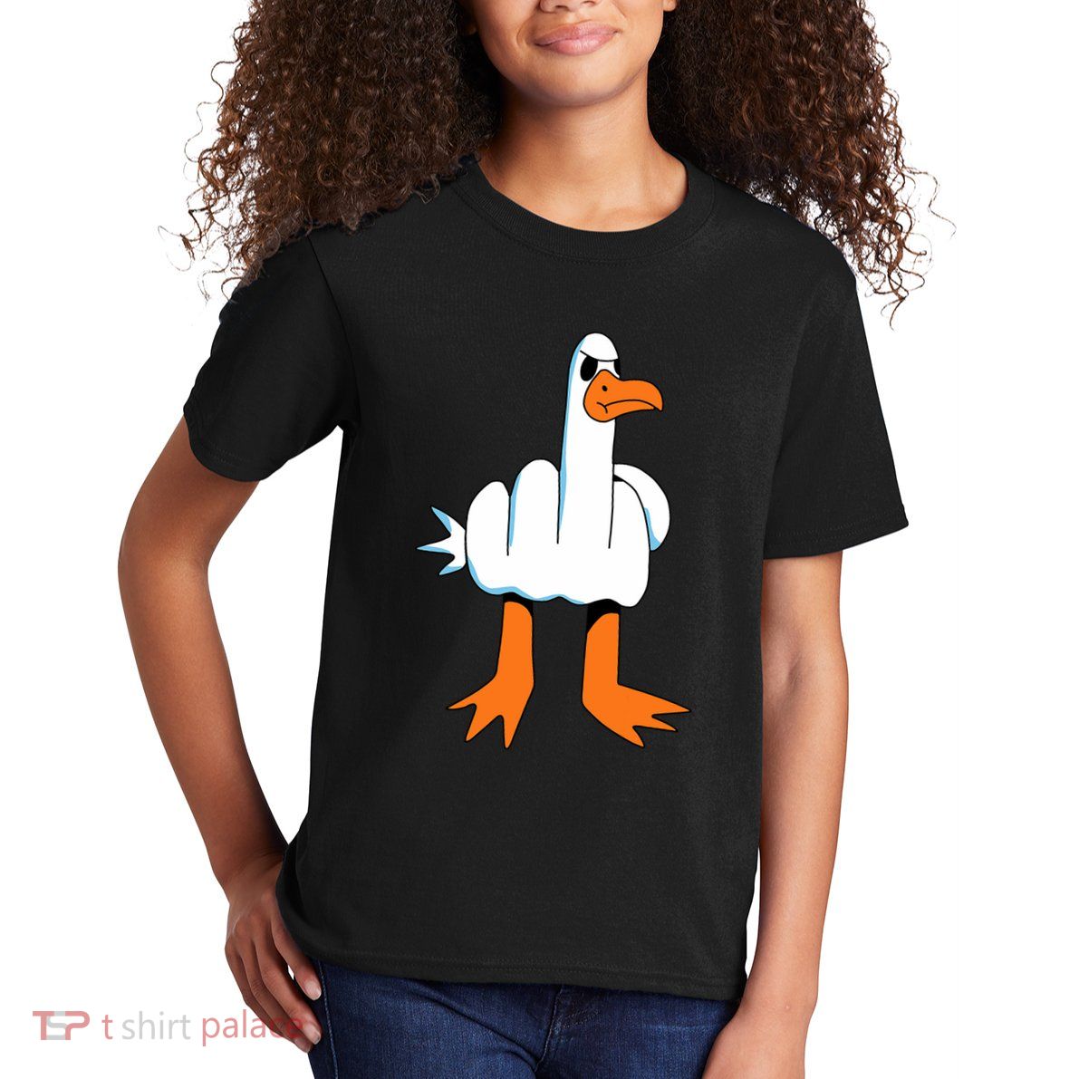 Funny Finger Of Disagree Swan Kids T-Shirt
