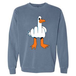 Funny Finger Of Disagree Swan Garment-Dyed Sweatshirt