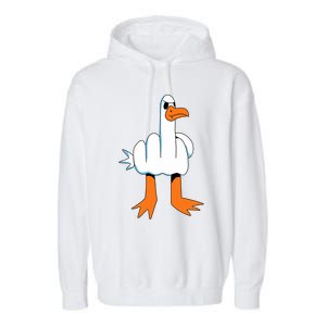 Funny Finger Of Disagree Swan Garment-Dyed Fleece Hoodie