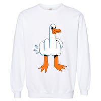 Funny Finger Of Disagree Swan Garment-Dyed Sweatshirt