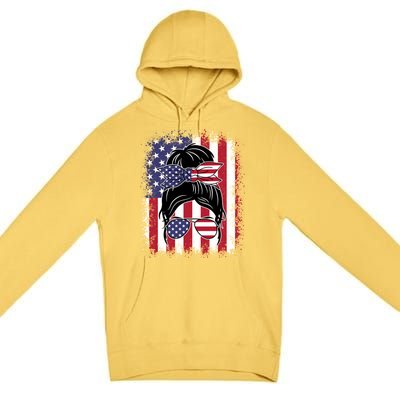 Funny Fourth Of July Patriotic American Flag 4th Of July Gift Premium Pullover Hoodie