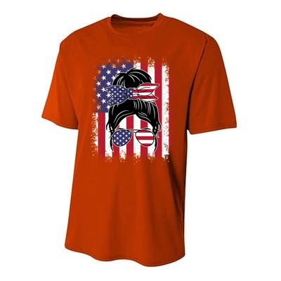 Funny Fourth Of July Patriotic American Flag 4th Of July Gift Performance Sprint T-Shirt