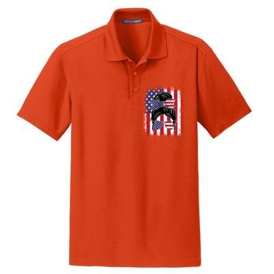 Funny Fourth Of July Patriotic American Flag 4th Of July Gift Dry Zone Grid Polo