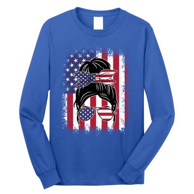 Funny Fourth Of July Patriotic American Flag 4th Of July Gift Long Sleeve Shirt