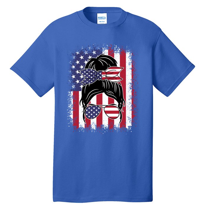 Funny Fourth Of July Patriotic American Flag 4th Of July Gift Tall T-Shirt