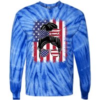 Funny Fourth Of July Patriotic American Flag 4th Of July Gift Tie-Dye Long Sleeve Shirt