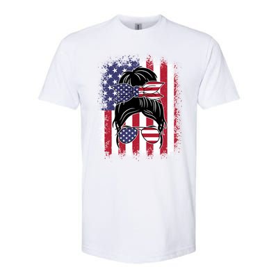 Funny Fourth Of July Patriotic American Flag 4th Of July Gift Softstyle CVC T-Shirt