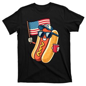 Funny Fourth Of July Patriotic Usa Flag 4th Of July Hotdog Gift T-Shirt