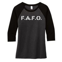 Fafo Find Out Funny Women's Tri-Blend 3/4-Sleeve Raglan Shirt