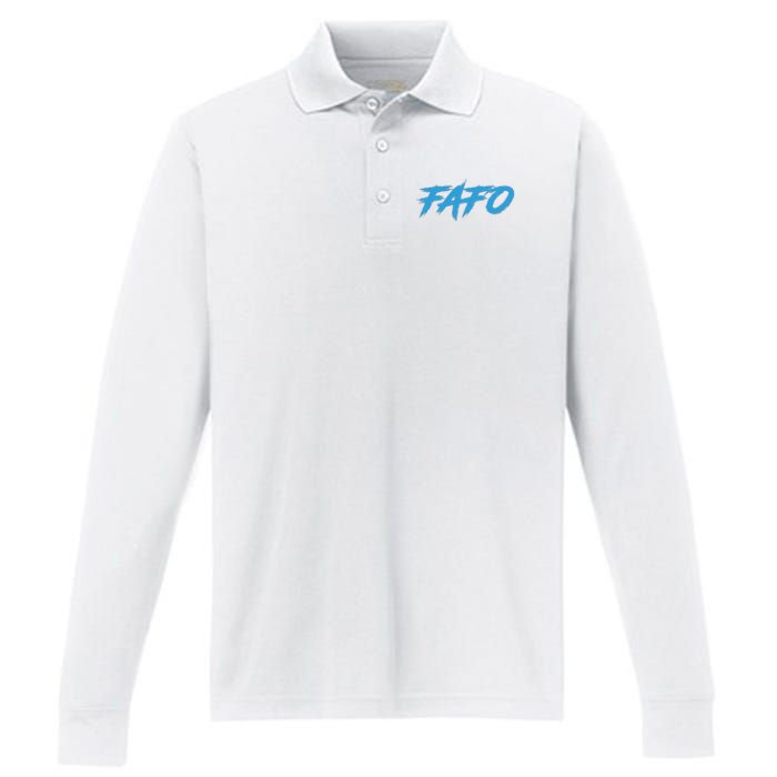 Fafo Find Out Performance Long Sleeve Polo