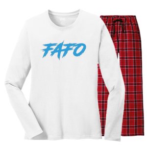 Fafo Find Out Women's Long Sleeve Flannel Pajama Set 